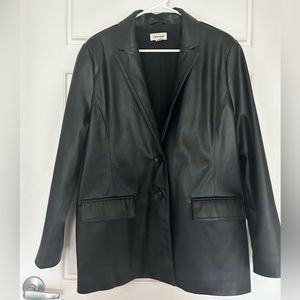 Open Edit Leather Blazer
